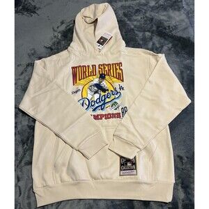 XL Mitchell & Ness Los Angeles Dodgers Cream World Series Hoodie